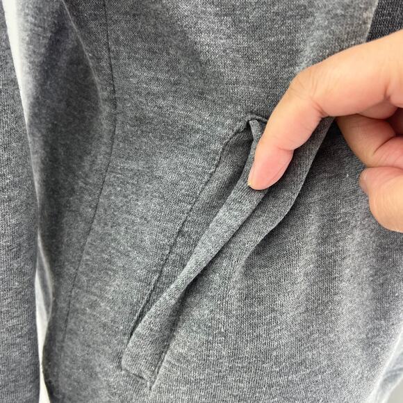 Jessica Simpson SMALL Gray The Warm Up Striped Shoulder Hoodie Sweater - Picture 3 of 6